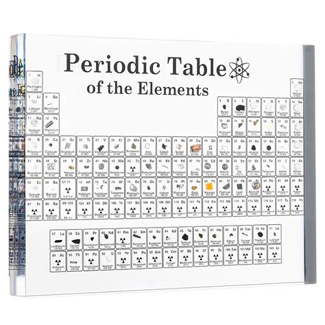 FOVANI Large 3D Acrylic Periodic Table of Elements 118 Elements Print ...