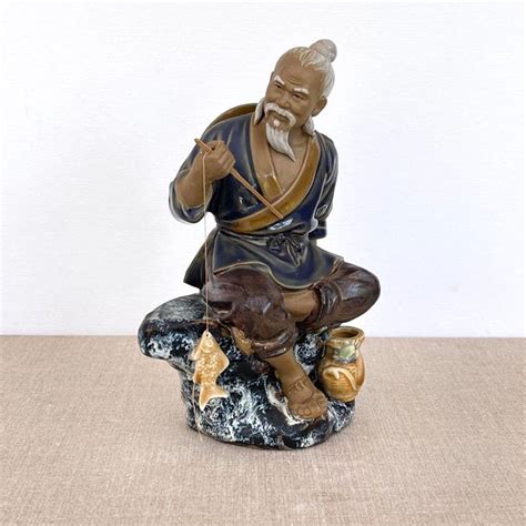 ASIAN CERAMIC FIGURIN / Traditional / Wise Chinese Man / Home Decor ...