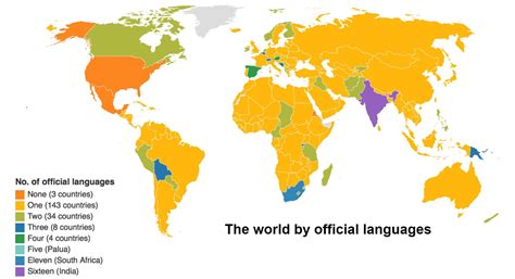 A map of the world according to the number of languages | indy100 | indy100