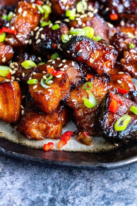 Air Fryer Pork Belly Bites - Supergolden Bakes
