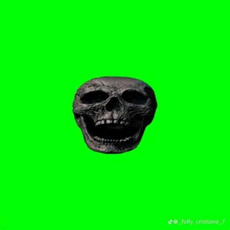 Skull Face Emoji Green Screen