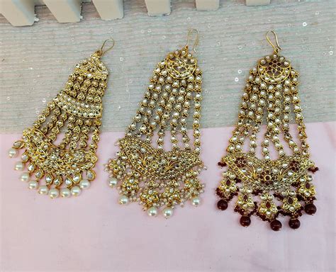 Kundan Jhumar Headpassa Bridal Passa/Pakistani side Headpiece – BS Jewels