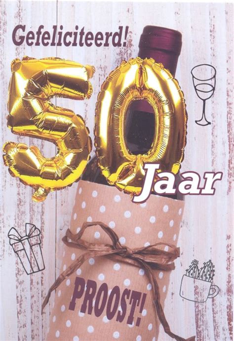 Wenskaart Felicitatie 50 Jaar - D3997-5 | Knutselkraam.com