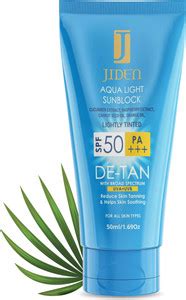 JIDEN Sunscreen - SPF 50 PA+++ Aqua Light Sunblock Lotion Aloe Vera ...