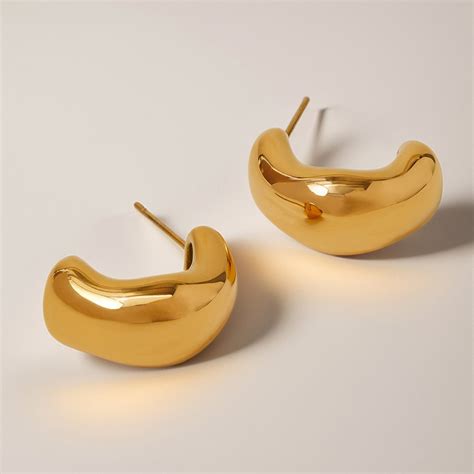 Real Gold Plated Waterproof Molten Hoop Earrings - Accessorize India