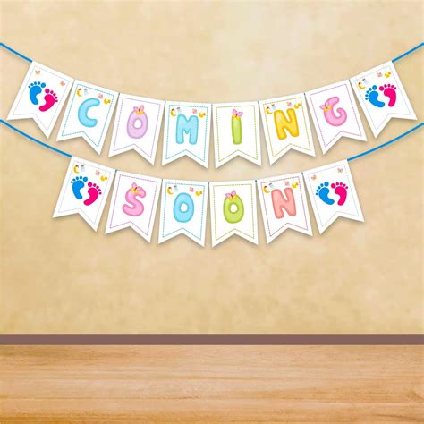 Party Propz Multicolor Coming Soon Baby - 1 Pc Banner Baby Shower ...
