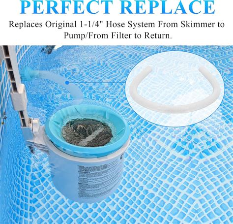 Buy 1-1/4 Inch x 3ft Pool Skimmer Hose Replacement for Intex Above ...