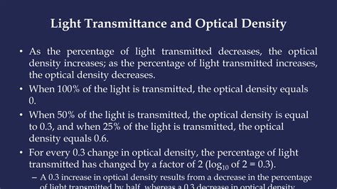 Densitometry, transmittance, opacity, optical density, characteristics ...