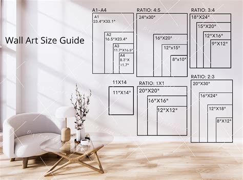 Wall Picture Frame Size Chart - Infographic Chart Design