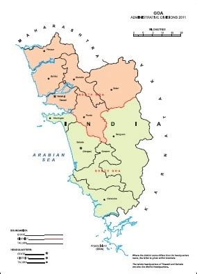 Goa Taluka Map, Goa District Map, Census 2011 @vList.in