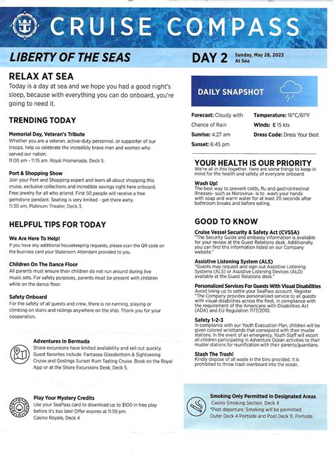 Liberty of the Seas 5-night Bermuda Cruise Compass - May 27, 2023 by ...