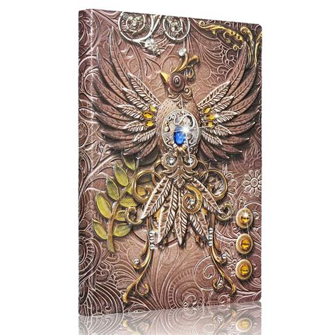Mazeran 3D Embossed Retro Leather Hard Cover Journal, Antique ...