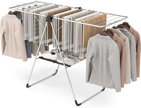 Amazon.com: Tangkula Collapsible Clothes Drying Rack, 2-Level Folding ...