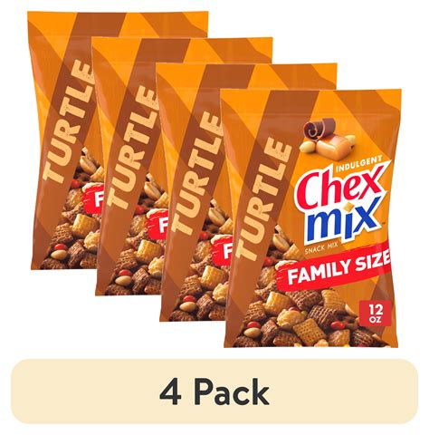 (4 pack) Chex Mix Turtle Indulgent Snack Mix, Snacks, Family Size, 13.5 ...