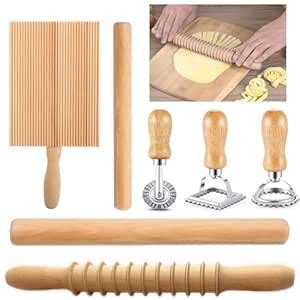 Buy 7 Pcs Pasta Making Tool Set Include (Wooden Cutter、Rolling Pin ...