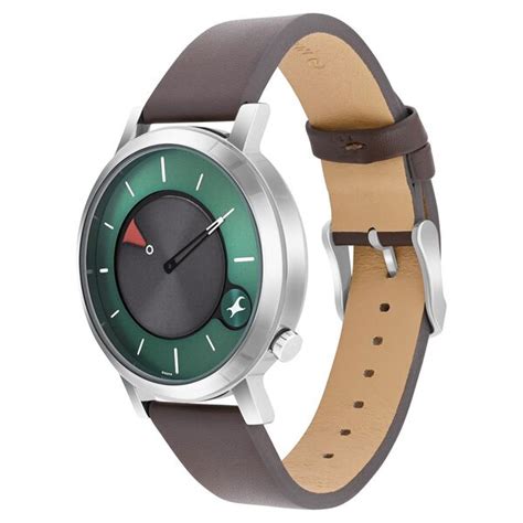 Buy Online Fastrack MetaWe Quartz Analog Green Dial Leather Strap Watch ...
