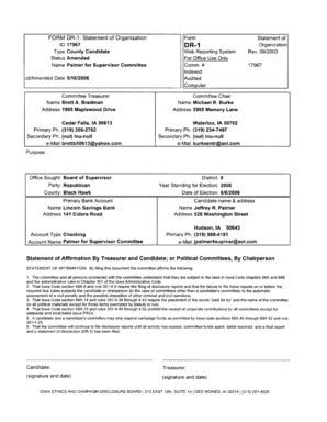 Fillable Online webapp iecdb iowa Committee Treasurer Name BrettA ...