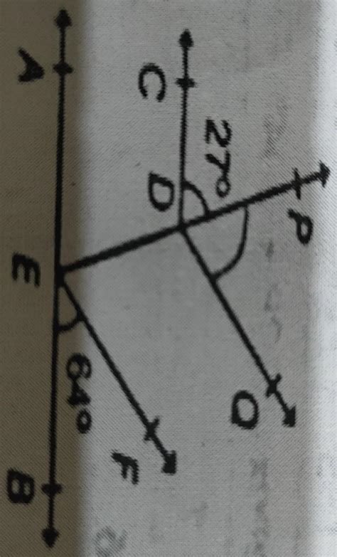 In the given figure, EF||DQ and AB||CD. If angle FEB = 64° and angle ...