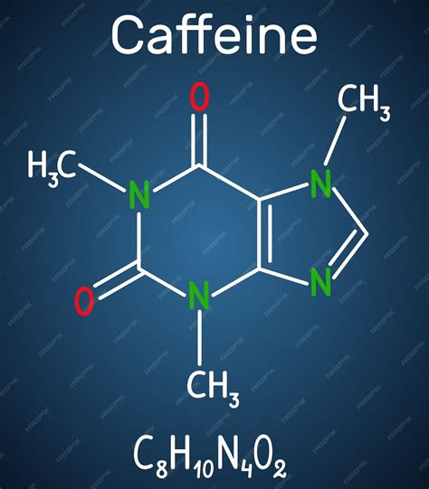 Premium Vector | Caffeine molecule Structural chemical formula and ...