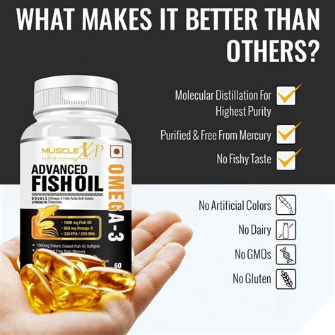 Buy MUSCLEXP ADVANCED FISH OIL DOUBLE STRENGTH OMEGA-3 - 650MG , 330 ...