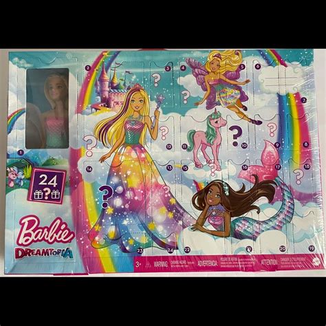 Barbie Dreamtopia GJB72 Advent Calendar with Barbie Gifts for 24 Days ...