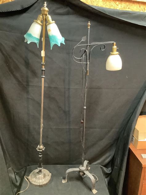 Lot - Two Vintage Floor Lamps