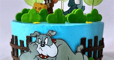 Tom And Jerry Kids Cartoon Theme Photo Fondant Cake