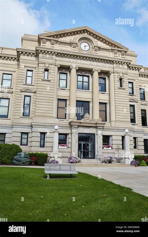 DeKalb County Courthouse Architecture and Lawn, Ground-Level View Stock ...
