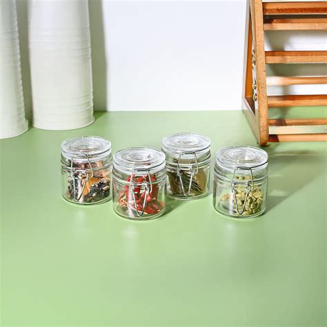 VON CASA Jar Set of 4 PCS 80ml - Transparent Glass Glossy Finish – MARKET99