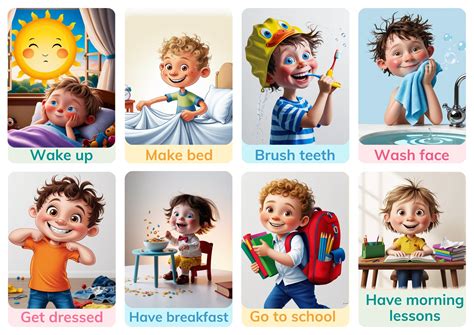 Daily Routine FlashCards 的图像结果