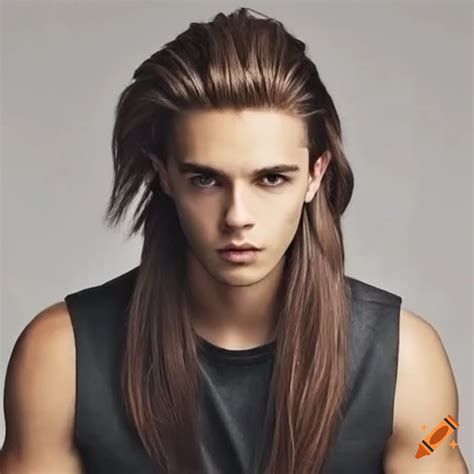 Long hairstyle for inverted triangle face shape men on Craiyon