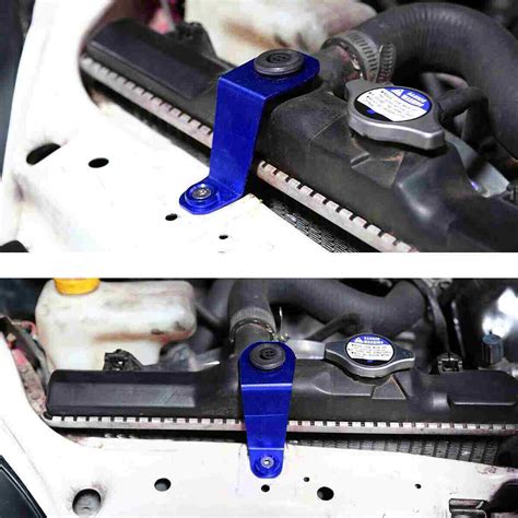 Buy FOR EG EH CIVIC BLUE CNC BILLET ALUMINUM RADIATOR STAY MOUNT ...