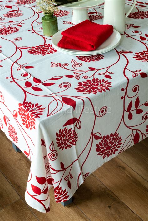 PRINTED COTTON TABLE CLOTH -4/6 seater – Vrindha Lifestyle