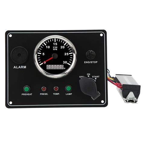 Multifunction Tachometer Dashboard, IP67 Waterproof Glass 0‑3000 RPM ...