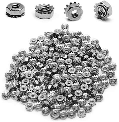 MroMax 4#-40 304 Stainless Steel Female Thread Kep Hex Head Lock Nut ...