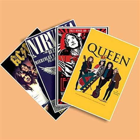 IMPOSTER Set of 4 Rock Band Posters - Led Zeppelin, Queen, Nirvana, AC ...