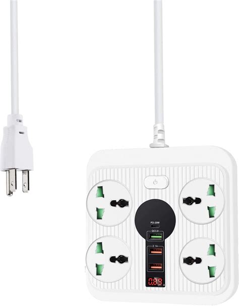 Buy USB C Power Strip, Extension Cord with 4 Universal AC Outlets 3 USB ...
