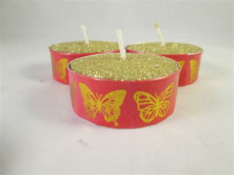 Buy Butterfly Candles, Decorated Tea Lights, Washi Tealights, Gold ...