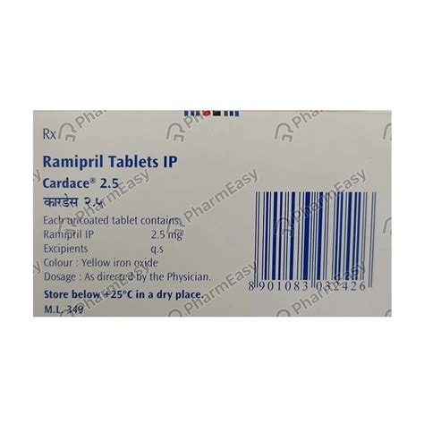 Cardace 2.5 MG Tablet (10): Uses, Side Effects, Price & Dosage | PharmEasy