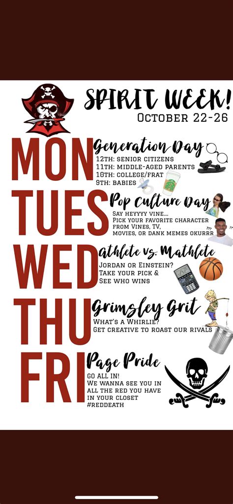 Spirit Week Theme Ideas