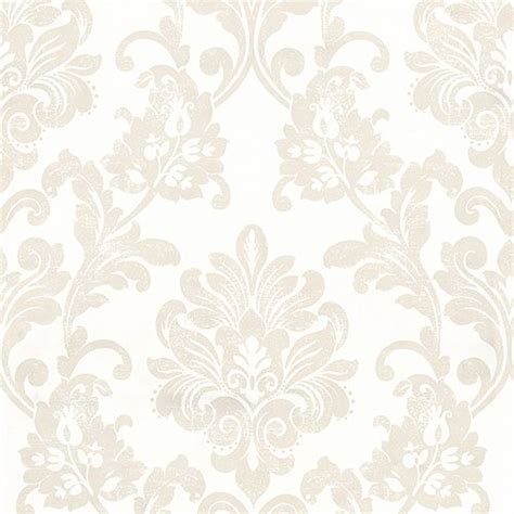 Wallpaper 4 Less White Cream Damask wallpaper-57 Sq FT : Amazon.in ...