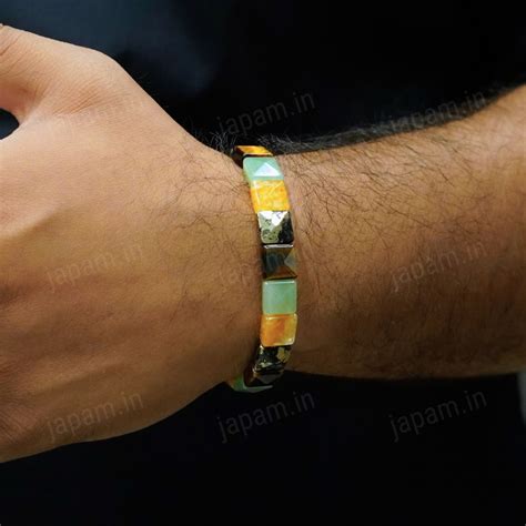 Money Magnet Cubical Band with Pyrite, Tiger Eye, Citrine & Aventurine ...