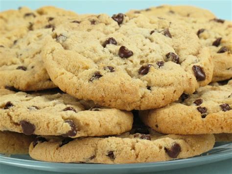 Plate of Chocolate Chip Cookies Stock Photo - Image of chocolate, chip ...