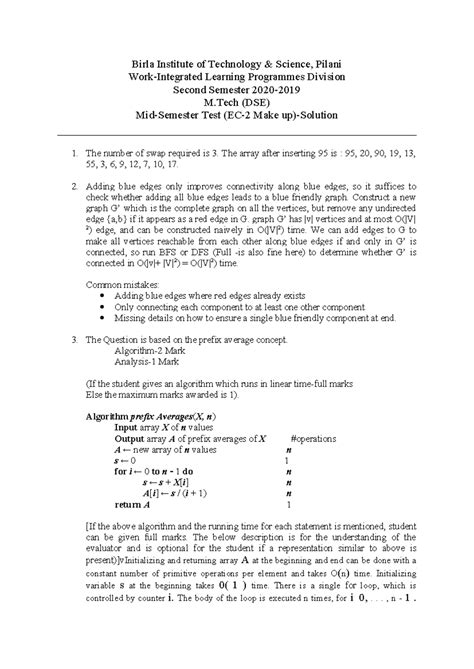 DSAD-Makeup-Solution: M.Tech (DSE) Test Insights and Algorithms - Studocu