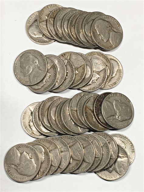 UNSEARCHED $2 Roll of 1940's Jefferson Nickels | Property Room