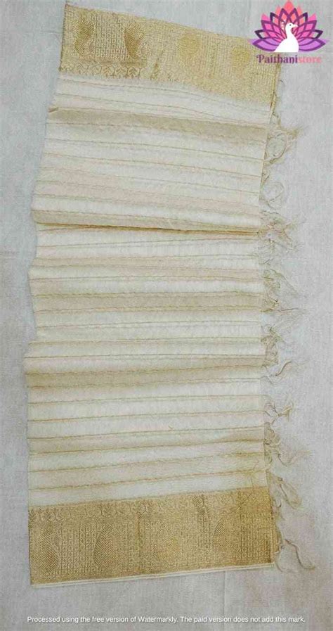Off-White Paithani Shela for 9 Yard Saree | Paithanistore | Buy Online ...