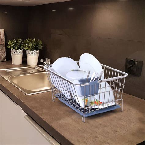 LIMETRO STEEL Dish Drainer Kitchen Rack Steel utensils basket drainer ...