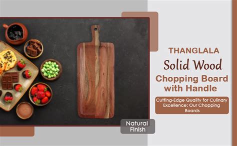Buy THANGLALA Solid Wood Chopping Board with Handle | Wooden Slicing ...
