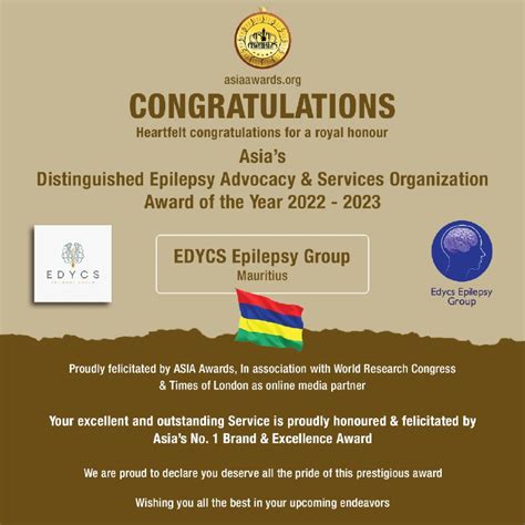 EDYCS Epilepsy Group has bagged Distinguished Epilepsy Advocacy and ...