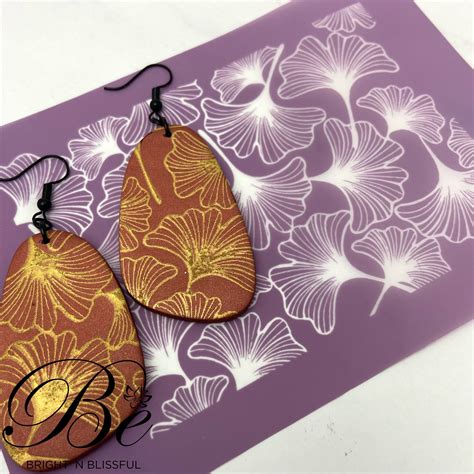 Ginkgo Leaf Polymer Clay Silk Screen Stencil UK pattern - Etsy UK